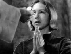 firstclassmovies:THE TRIAL OF JOAN OF ARC (1962). Florence Delay is Joan of Arc in Robert Bresson’s trial reconstruction based on actual transcripts.
