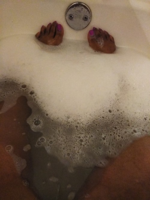 Relaxing in a hot bubble bath