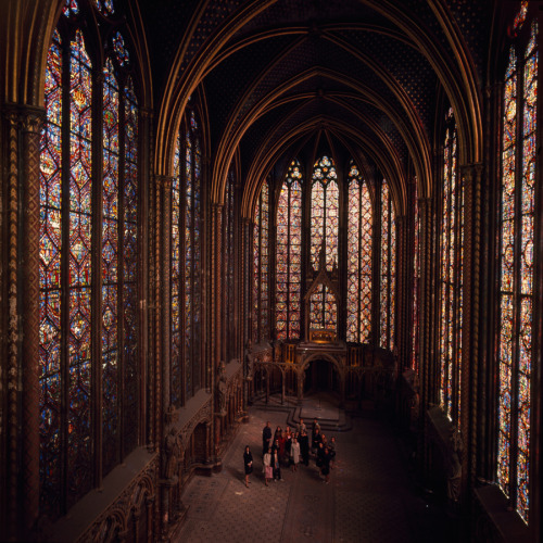 natgeofound: Visitors stare in awe at the stained glass windows of Sainte Chapelle in Paris, May 196