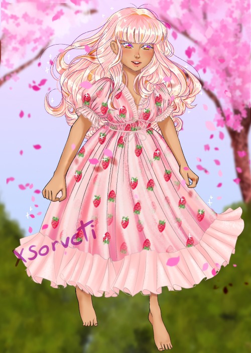  So, I finally made the strawberry dress!!! ✨I’m really happy about this, it turned out very p