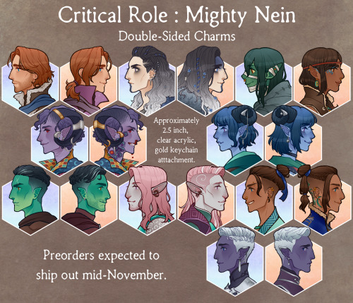    Reblogs appreciated!!  My double-sided Critical Role charms are now up for preorder on etsy, unti