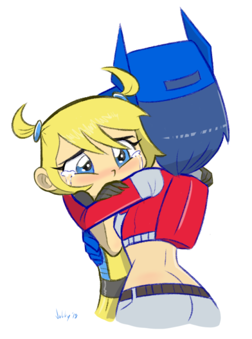  So there’s this one screencap of Optimus Prime holding Bumblebee like a baby and I thought it