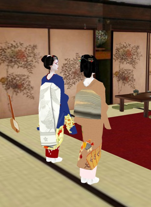 miyajimacho-imvu:September ozashiki with geiko Ayatsuki and maiko Kimitae and Kimitomo