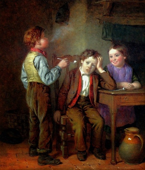 The First Pipe, 1860 by William Hemsley (English, 1819–1893)