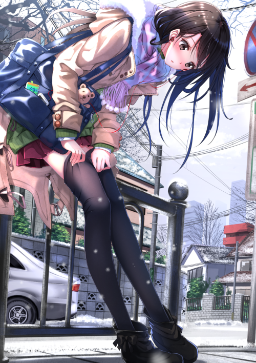 aoiidea:  「冬の通学路」/「刃天」の作品 [pixiv] #pixitail 