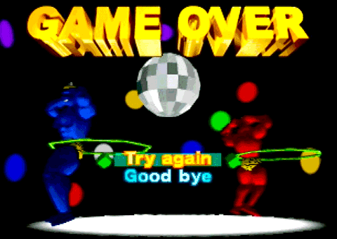 n64thstreet: Game Over screen from Mystical Ninja Starring Goemon, by Konami.