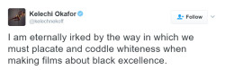 anotherdayanotherchange: thoughtremixer:  About Coddling whiteness in Black films. A thread on Twitter. Can’t read the images? Read the actual thread: https://twitter.com/kelechnekoff/status/827531553651752960   I thought that bathroom sign scene was