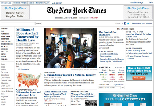 1st assignment with the New York Times and main pic on the NYT website