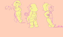 angrypie:  Some unrealistic designs for Amethyst May or may not draw my take on crystal gem Peridot later  Follow me on Twitter if possible my username is PieScribbles 