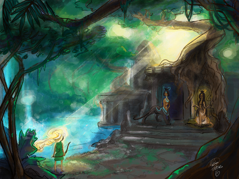 dragonnova:  This week’s assignment was to do a ‘rainforest temple’.  I went