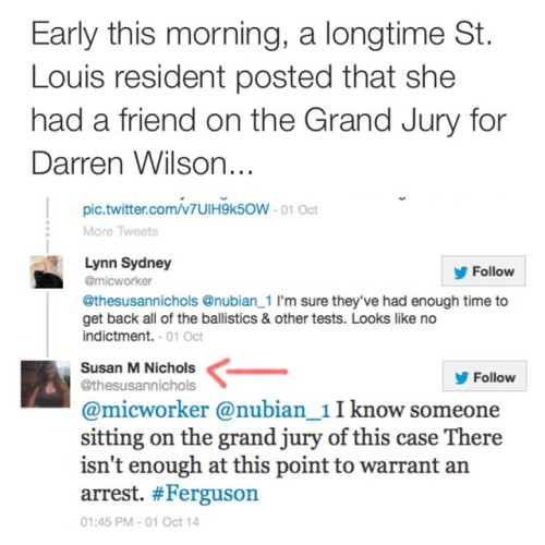 thepoliticalfreakshow: BREAKING: Here’s the tweet that could lead to a new grand jury in Fergu