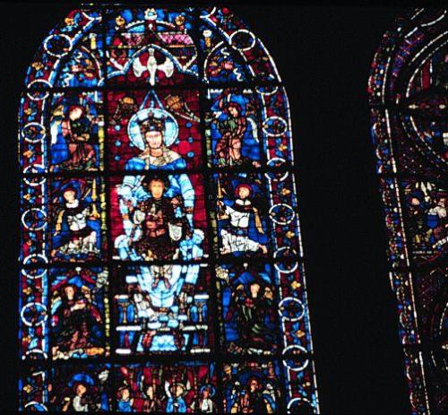 Virgin and Child and angels (Notre Dame de la Belle Verrière), window in the choir of Chartre