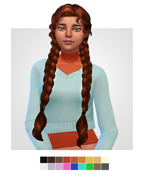 naevys-sims: Lillia Hair  Base game compatible 18 EA swatches Hat compatible All LODs  Custom thumbn