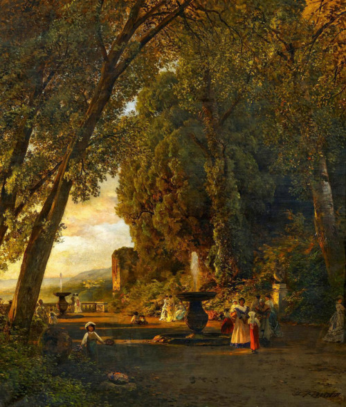 Albert Flamm (1823 - 1906)In the Park of Villa Torlonia