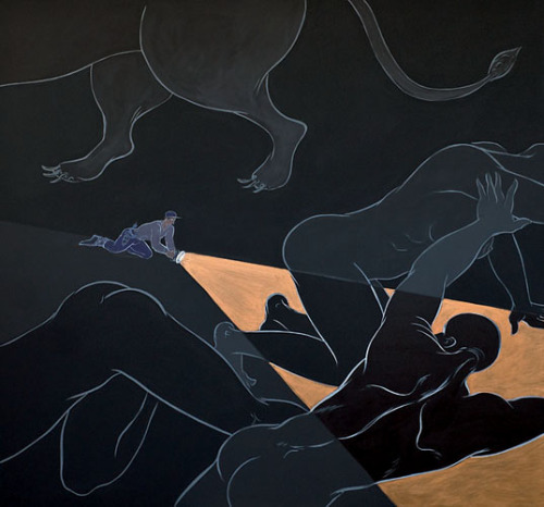 blastedheath:  Rocío García de la Nuez (Cuban, b. 1955), …Very oscuro, 2009. Acrylic on canvas, 140 x 150 cm. 