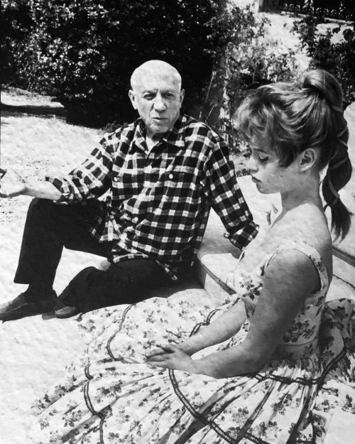 #checkedshirt  Discover on woolsboutiqueuomo.com Pablo Picasso with Brigitte Bardot  #finamore #shir