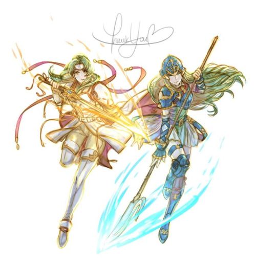 krazehkai:THEY’RE HOME~~~Doodled Elincia and Nephenee as a thank you to the people who commiss