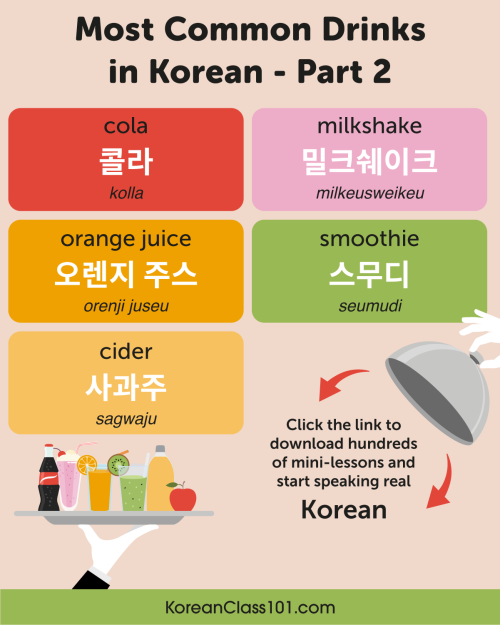 Most Common Drinks in Korean! #2 ☕  PS: Learn Korean with the best FREE online resources, just 