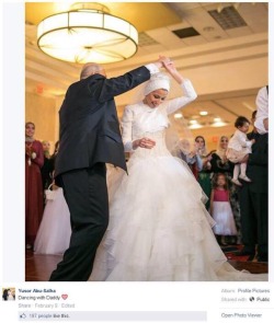 bipolarscribbles:  This truly breaks my heart.  She danced with her father on her wedding 6 weeks ago.  Today her father has lost two daughters (Yusor &amp; Razan) and his son-in-law (Deah married to Yusor).   #ChapelHillShooting