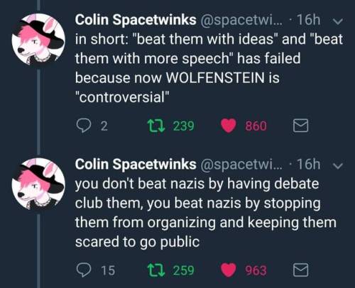 “you don’t beat nazis by having debate club them”you beat nazis with clubs lol