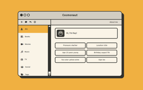 plutoniumthm: Page 02 - Cosmonaut A multi-tab all-in-one page inspired by an operating system.  Live
