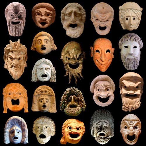 talesfromweirdland:Ancient Greek theatre masks.