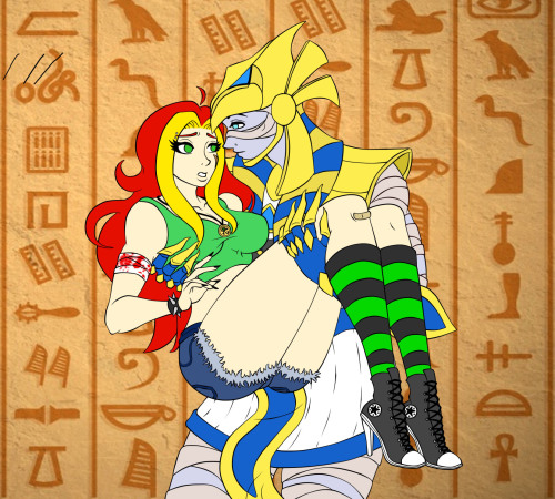 An old WIP of my OC Emerald with Ja-Kal from Mummies Alive. Got the inspiration to draw this after r