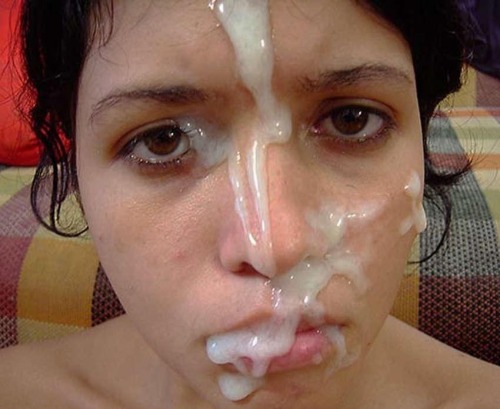 jizz-junkies:  Bad cumsut! You should be happy with that massive load drippong down your face.