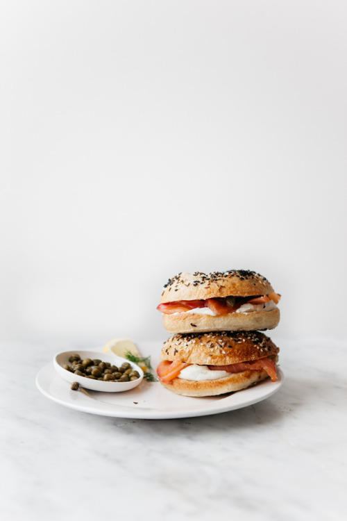 freshpalate:sprouted flour bagels + beets &amp; honey cured salmon