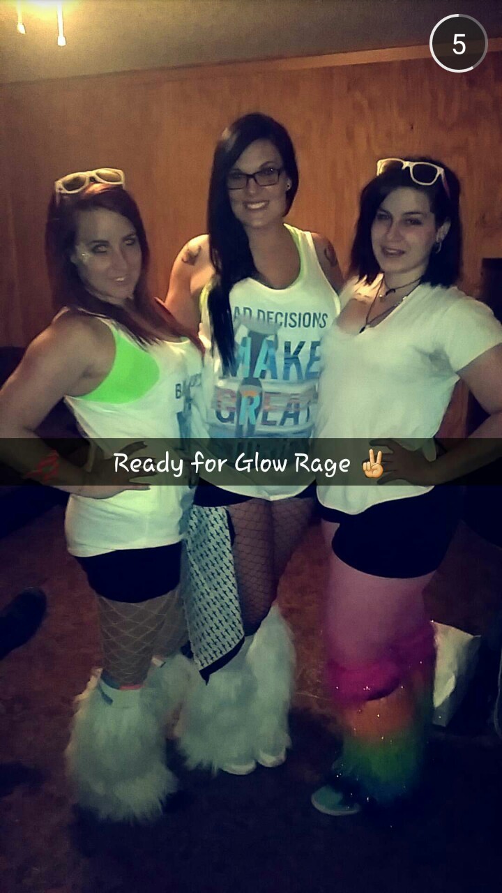 ticklemeviking:  What my best friend decided to have me wear to Glow Rage tonight.