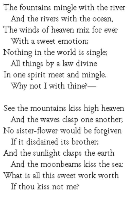 'Love's Philosophy' By Percy Bysshe Shelley