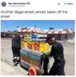 cosmic-noir:  oscarorozcoorejel:  thee-renaissance-man:  kingjaffejoffer:  #EthicalDraggings   Fuck the Police   Rember you can chsnge the local laws to allow these vendors to legally seek thier food     VOTE AND CHANGE THESE LAWS 