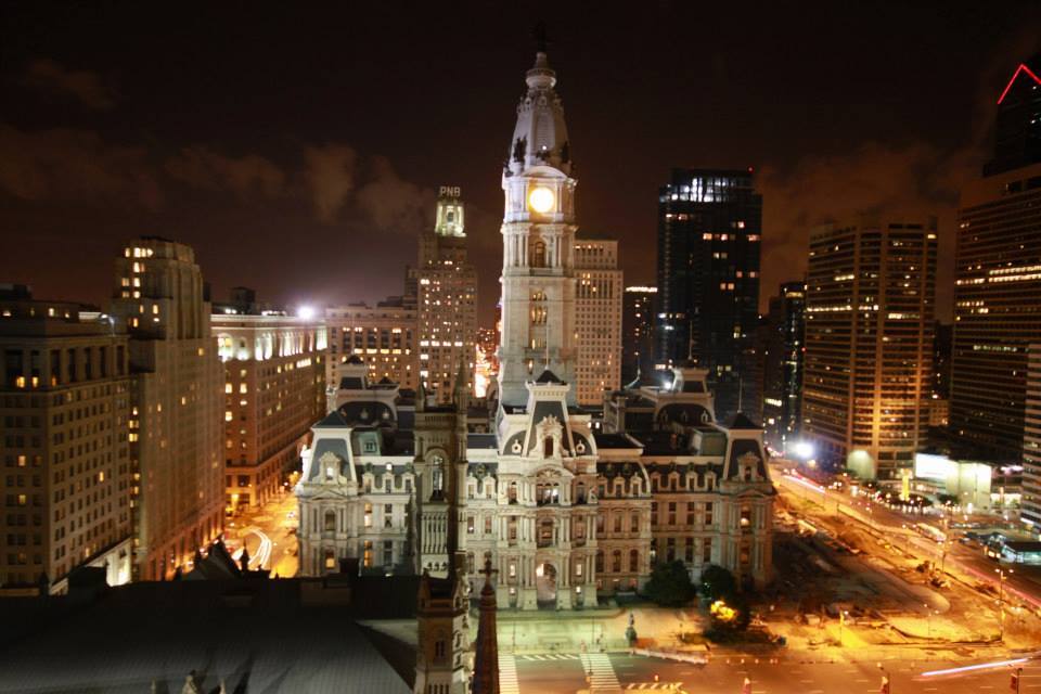 citylandscapes:  Philadelphia’s beautiful city hall, as seen from the roof of a