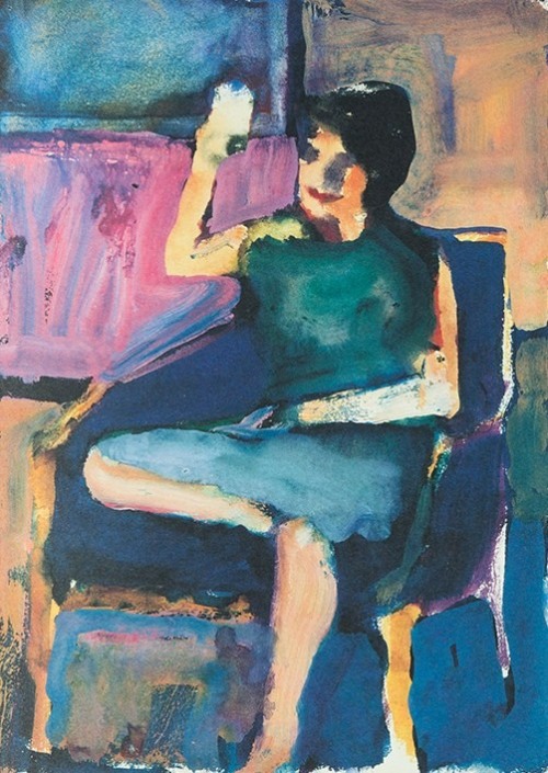 alongtimealone:Richard Diebenkorn, Untitled, gouache on paper