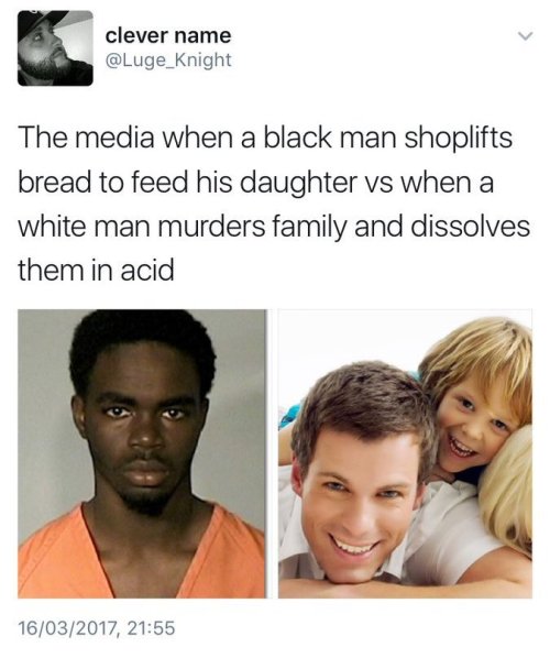 lianaxcatherine: avd-justin:  lagonegirl:    i’m speechless   This is how the system of white supremacy  operates. The media is used 2 create stereotypes like blk on blk crime.They need black men to fill jail cells for the Prison Indstrial complex