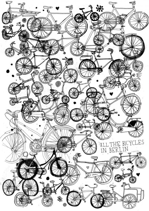 sandychocochips:  All the bicycles in berlin | james gulliver hancock
