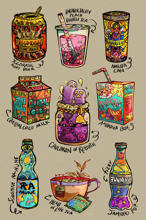 erinye:mythological drinks! *:･ﾟ✧*:･ﾟ✧consume at your own risk, some will grant you immortality whil