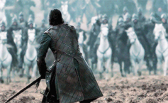 syriusblack:  ♛ Stannis Baratheon / Jon Snow facing the Bolton cavalry charge