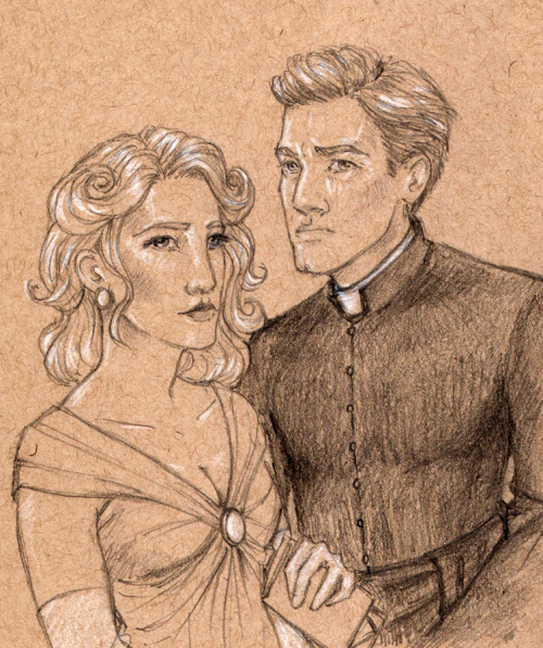 spectral-musette: A plethora of Obi-Wan/Satine historical AU portraits! (if I’m going to draw 