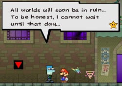suppermariobroth:In Super Paper Mario, after