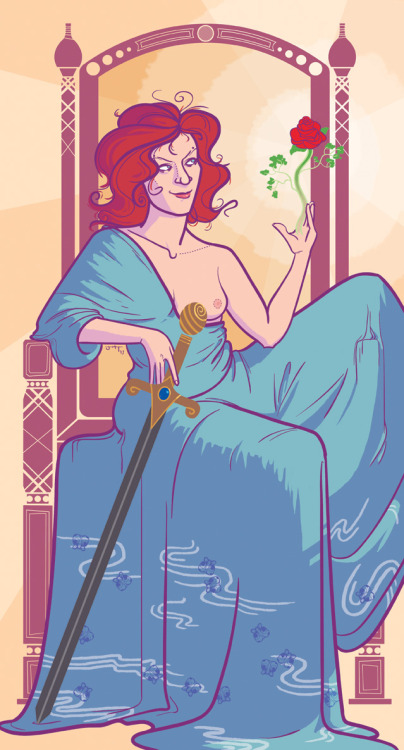 toxicnotebook: candyacidart: Queen of Swords for the Amanda Palmer Tarot Deck (Kickstarter coming so