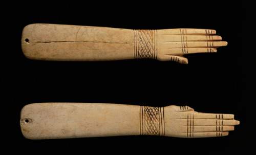 Clappers, musical instrument (bone), from Riqqeh Concussion plaques, clappers, of bone, in the form 