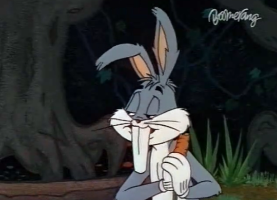 questions-within-questions:  armchair-factotum:   marauders4evr:  wackd:  questions-within-questions: Bugs Bunny isn’t your conventional trickster god - he doesn’t steal or lie; rather he inflicts on us a societal hubris. He traps us in the rules,