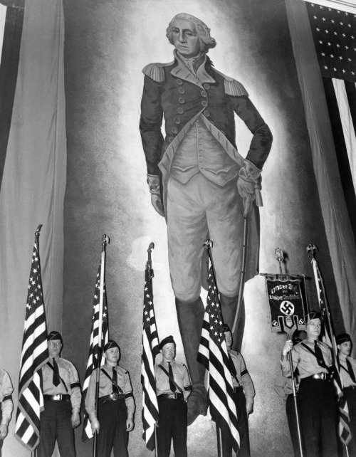 German American Bund rally at Madison Square Garden (New York City,February 1939).In 1933, Rudolf He