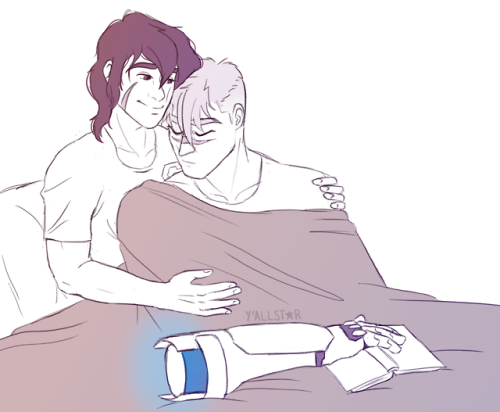 yallstar: drawlloween day 26 - book after a hard day of work shiro likes to wind down with a good bo