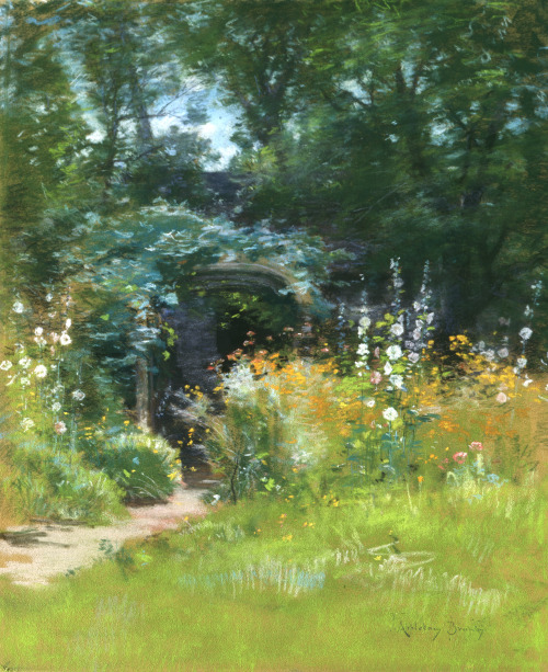 Old-Fashioned GardenJohn Appleton Brown (American; 1844–1902)ca. 1889Pastel on paperboardBowdoin Col