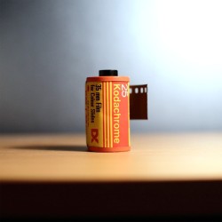 juliancallan:  Here’s a 35mm roll of Kodachrome, another small exhibit in my museum of films I’ll never get to use.  This was a very slow slide film rated at 25 ASA, so it had really fine grain. It used the K-14 development process that was discontinued