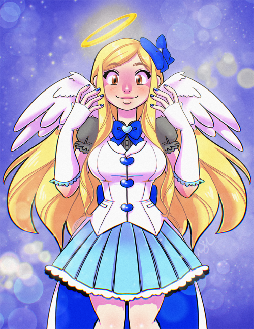 This is Wednesday, aka Seraph Sariel, my cute lesbian magical girl OC!