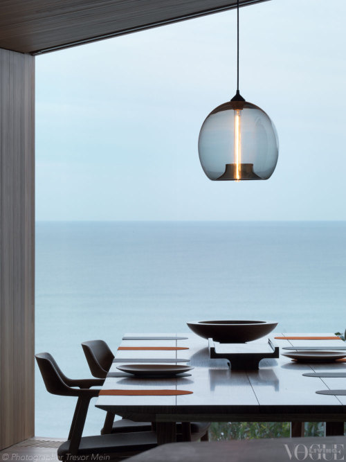 voguelivingmagazine: Detail of the dining room in the Fairhaven Beach House designed by John Wardle 