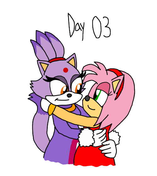 Blaze the Cat x Amy Rose is a Sonic Yuri Ship I myself am very fond of. And I chose to do them holdi